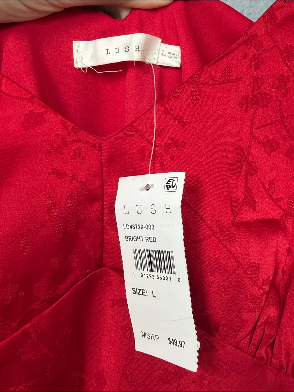 Lush Red Midi Slip Dress with Tie Straps - Picture 3 of 6